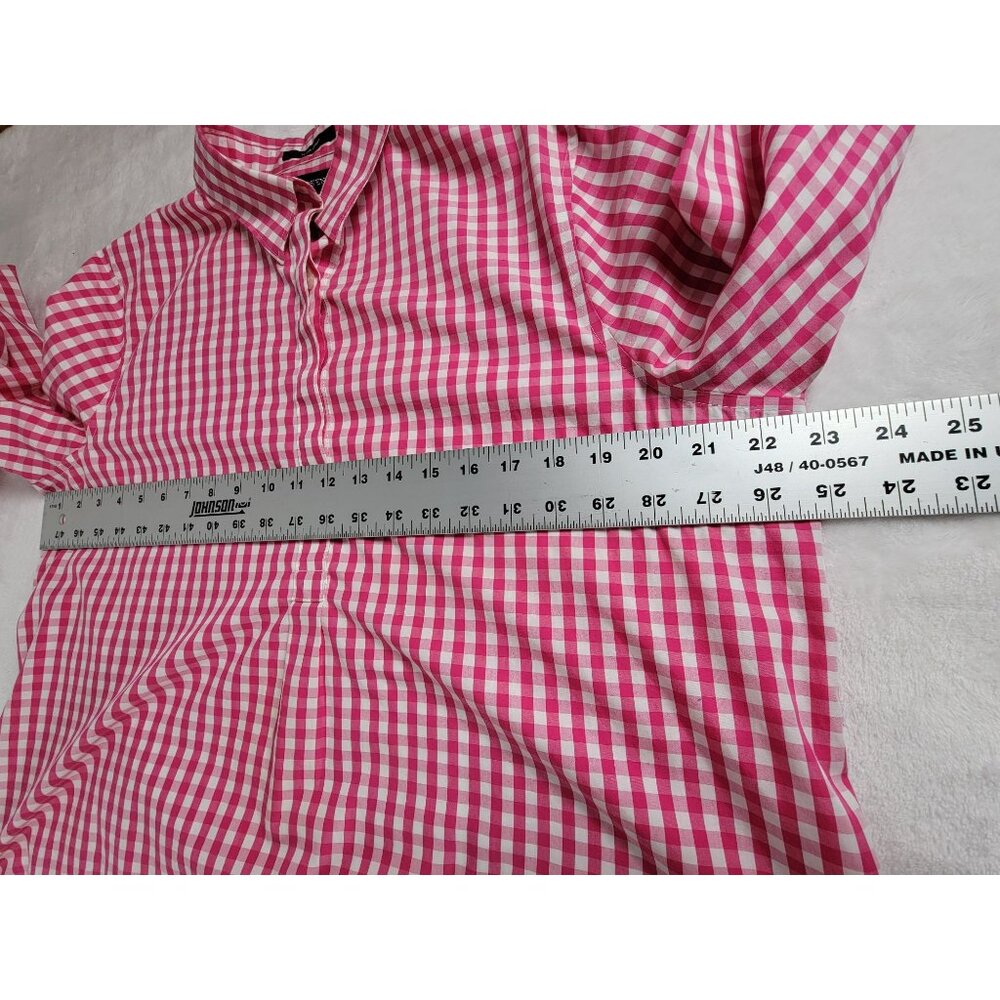 Lands' End Women's Gingham Pattern Collared Long … - image 7